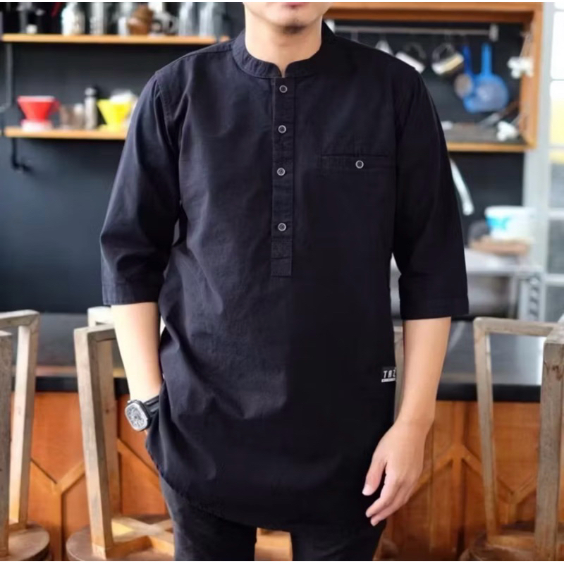 KURTA HAWK ENEMY/CASUAL DESIGN LENGAN 3/4 size M sampai 4xl