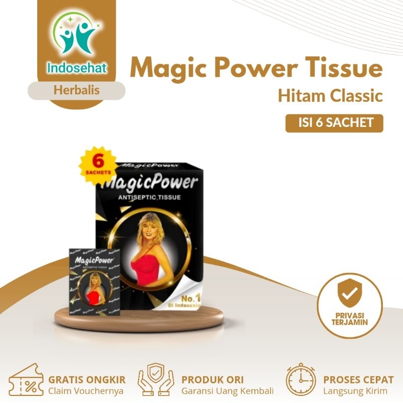 Magic Power Tissue Hitam Classic Antiseptic | Tisu Mejik | Tissue Magic Tahan Lama