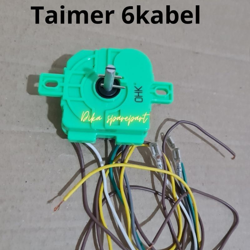Timer mesin cuci kabel 6 multi
