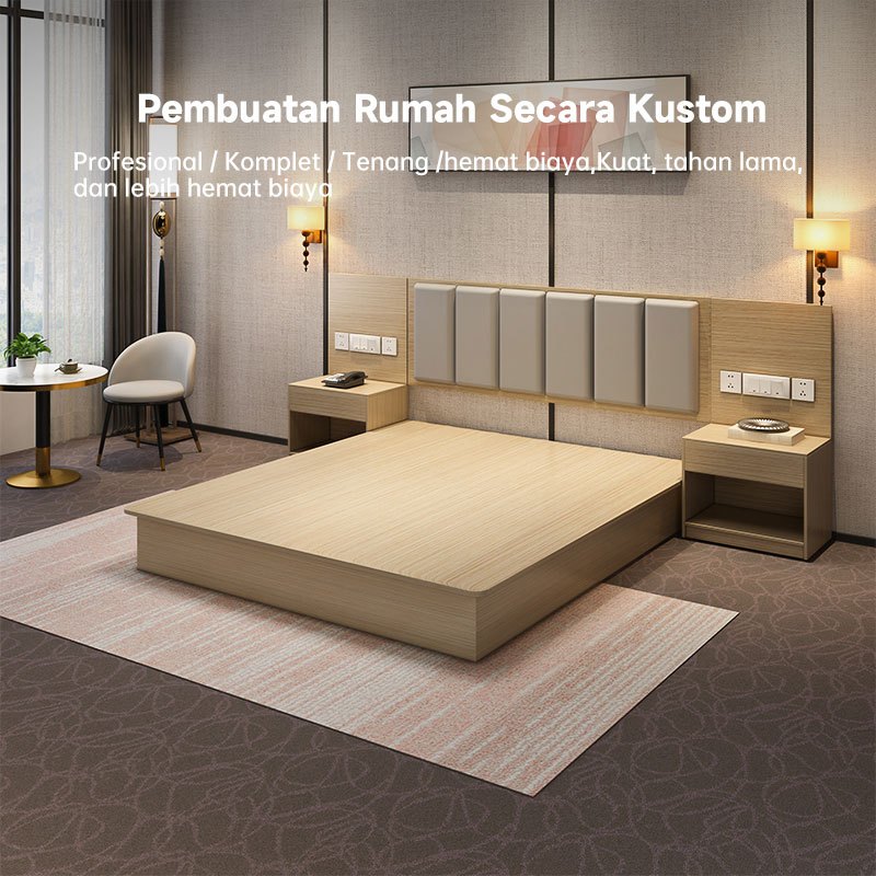 Ranjang Hotel Set/Ranjang Tidur/Ranjang Double Set Super Lengkap/Ranjang Property/Double Bed