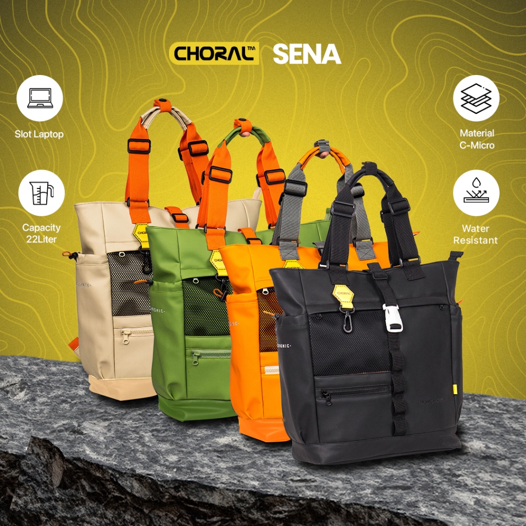 TERBARU CHORAL SENA TOTEBAG BACKPACK HANDLE KOPER TAS TRAVELING TAS PRIA WANITA