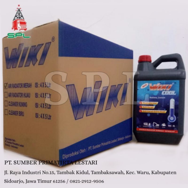 1 DUS WIKI AIR RADIATOR MERAH 5 LITER ( ISI 4 JERIGEN ) / WIKI AIR RADIATOR COOLANT MERAH 5000 ML