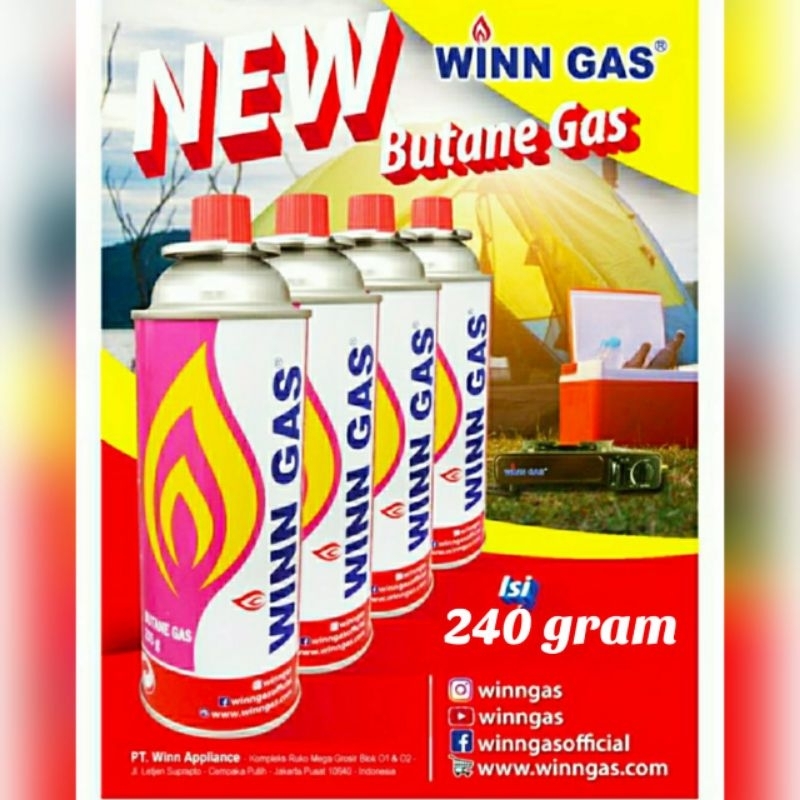 GAS PORTABLE WINN GAS ORIGINAL GAS KALENG 240 GRAM FREE BUBBLE WARP