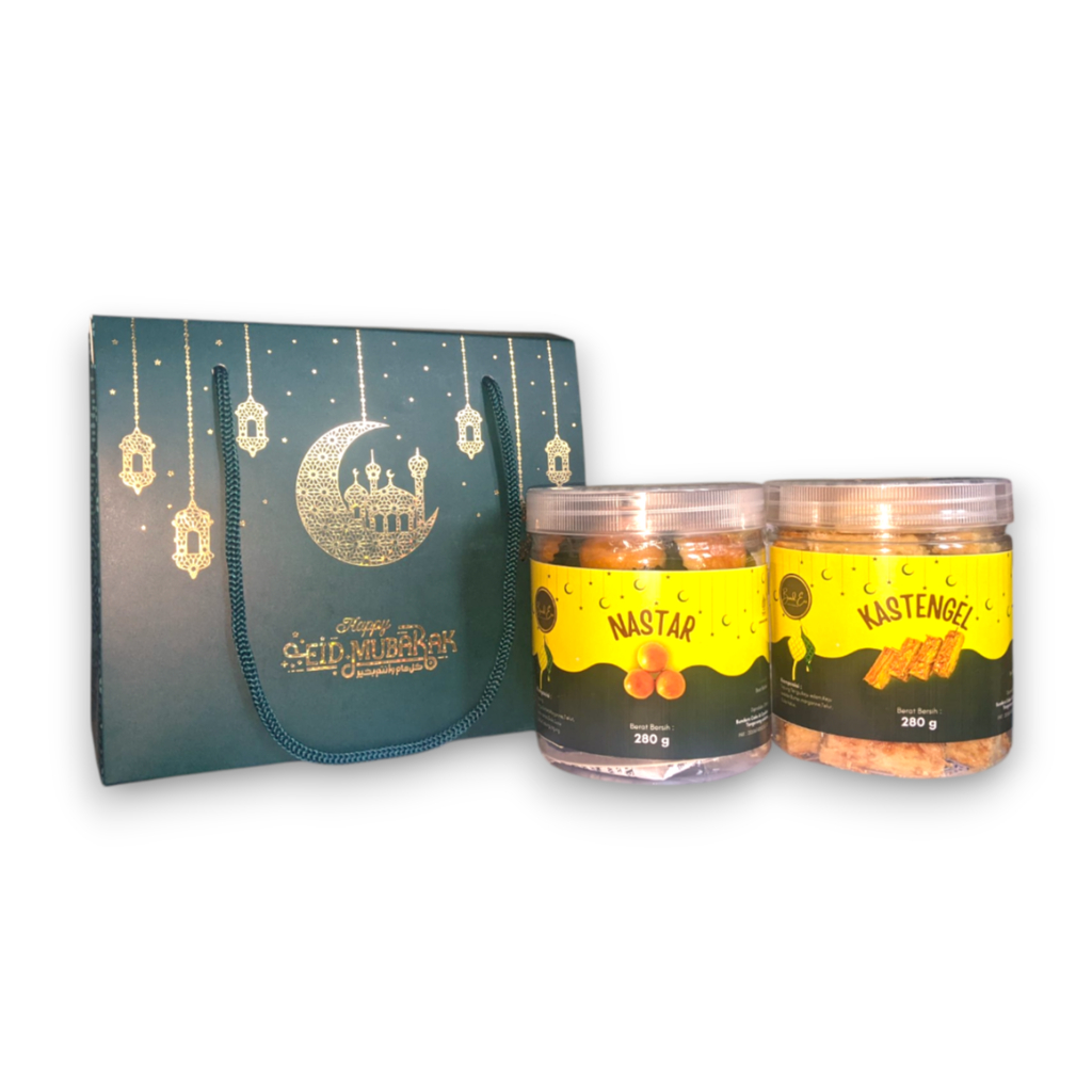 

Bunders Hampers Eid Mubarak Almeera isi 2kue kering Nastar Kastengel