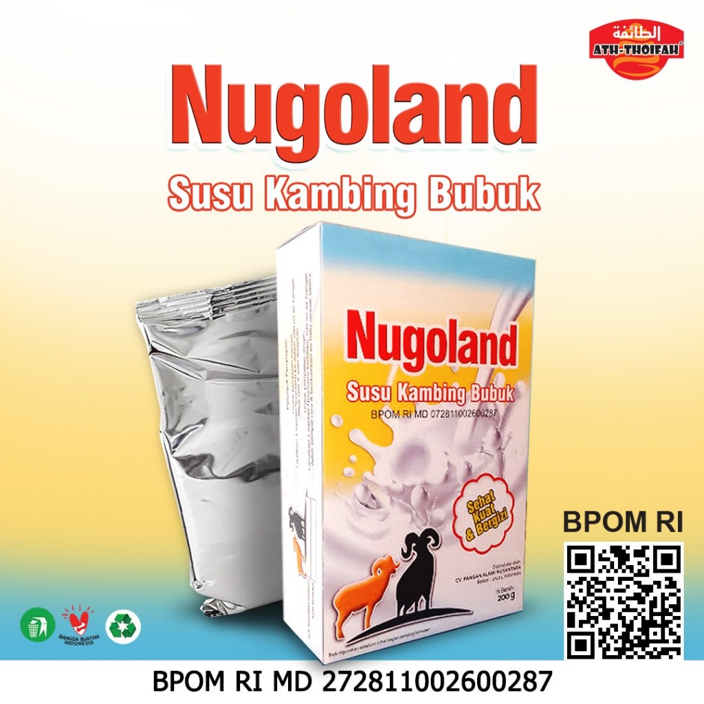 

Susu Kambing Bubuk NUGOLAND 200 gram Ath-Thoifah Rasa Original Asli Bukan Etawa Goat Milk