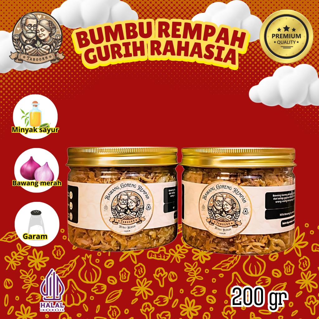 

Bawang Goreng Premium TABOORH Bundling 100gr x 2 Original Renyah dan Gurih