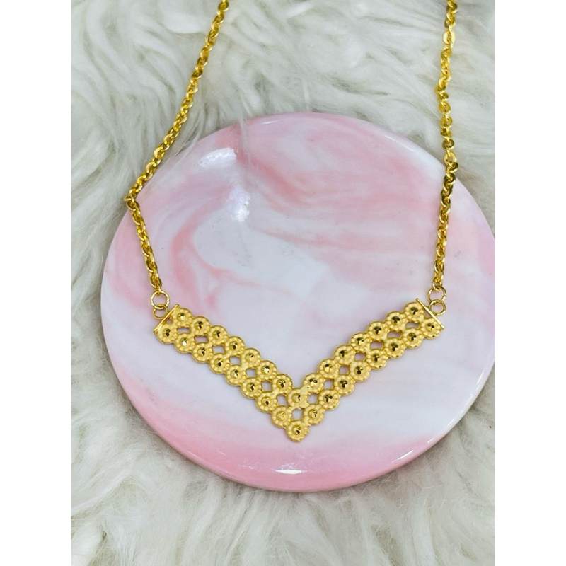 kalung fancy aurel bunga dove kristal mini emas asli kadar 700