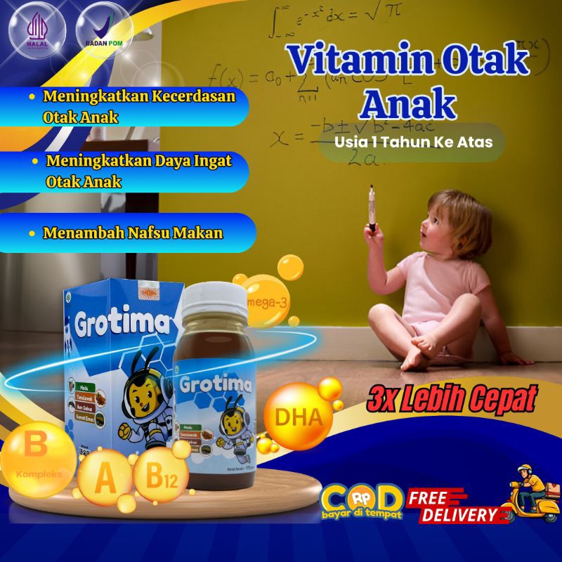 vitamin omega 3 anak / vitamin otak untuk anak pintar dan cerdas / grotima vitamin otak anak