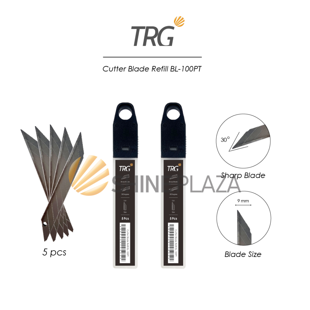

TRG Cutter Blade 30 Derajat BL-100PT - Refill Pisau Cuter Kecil Tajam Isi 5 Buah TRG