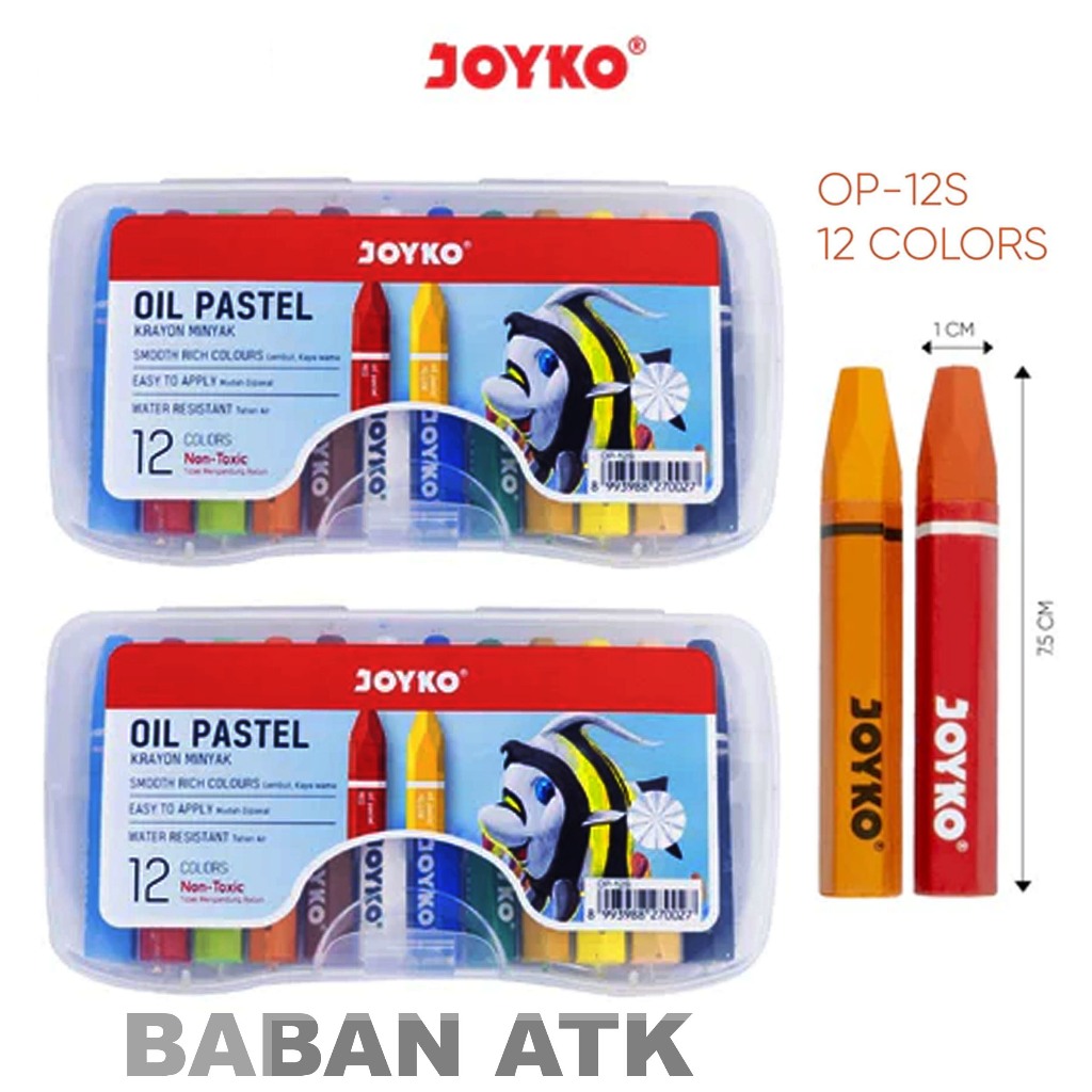 

Krayon 12 warna Oil Pastel / Crayon Oil Pastel Joyko 12 Warna Original OP-12S
