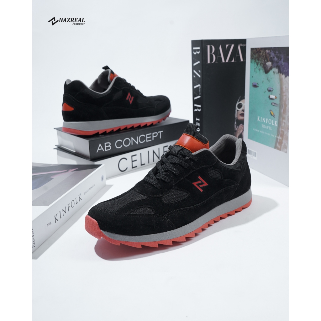 NAZREAL FOOTWEAR - Sepatu Sneakers Sporty Pria / Sepatu Casual Pria Trendy Balmain Black