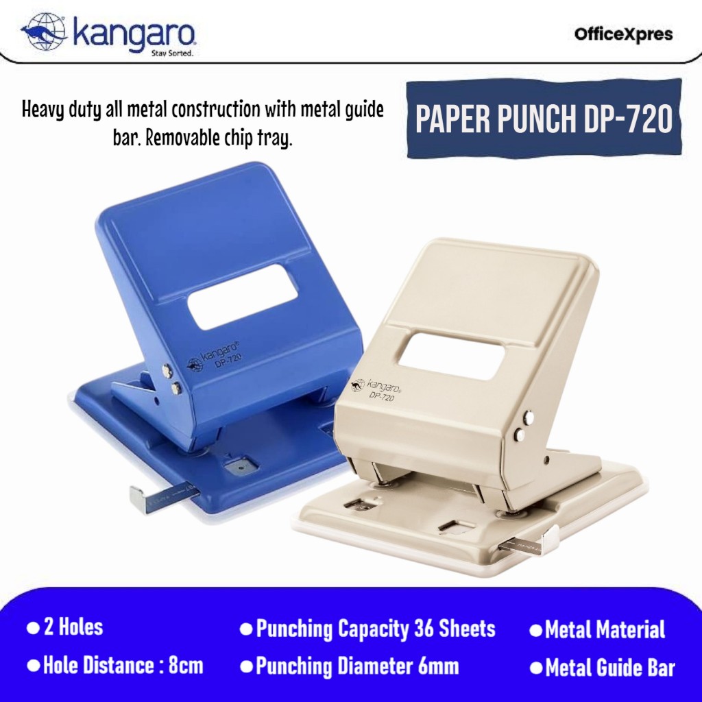 

Paper Punch DP-720 / Pembolong Kertas DP 720 / Pelubang Kertas 2 Lubang / Punching 2 Hole / Preforator DP-720 / Paper Punch Kangaro