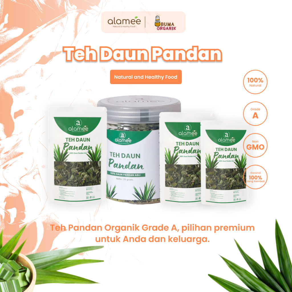 

Teh Daun Pandan Kering Leaf Tea Organik Daun pandan kering Premium All Varian