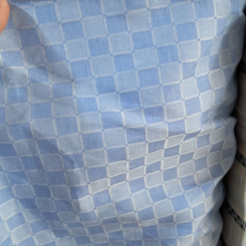 kain katun dobi motif kotak - kain katun dobi import - kain dobi motif kotak kotak premium