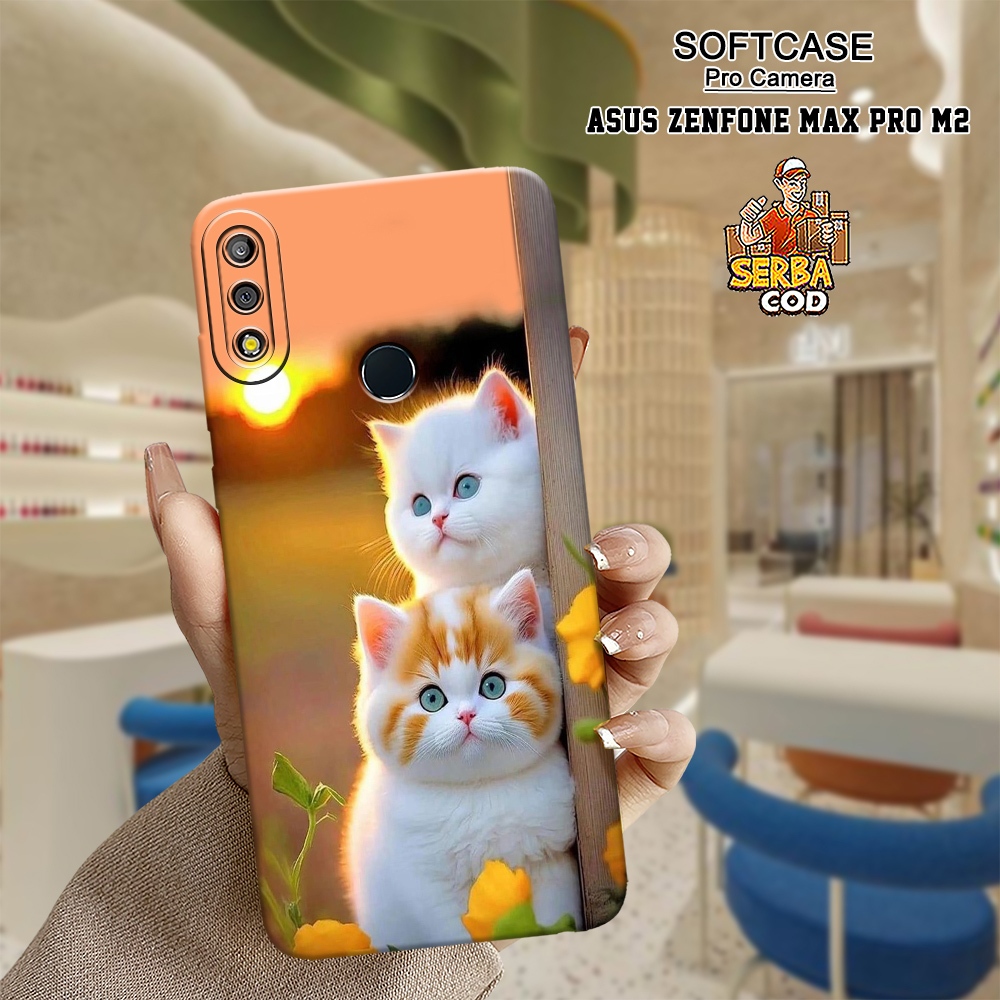 Migun Case - Case Asus Zenfone Max Pro M2 - Motif Kucing - Casing Asus Zenfone Max Pro M2- Softcase 