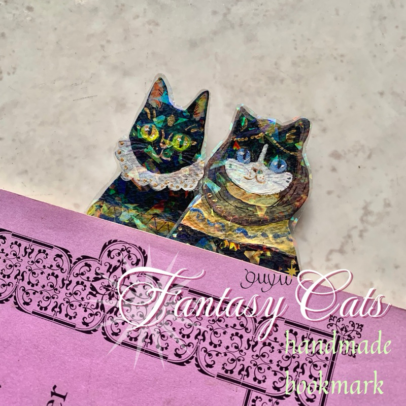 

handmade bookmark | pembatas buku lukisan tangan - edisi fantasy cats