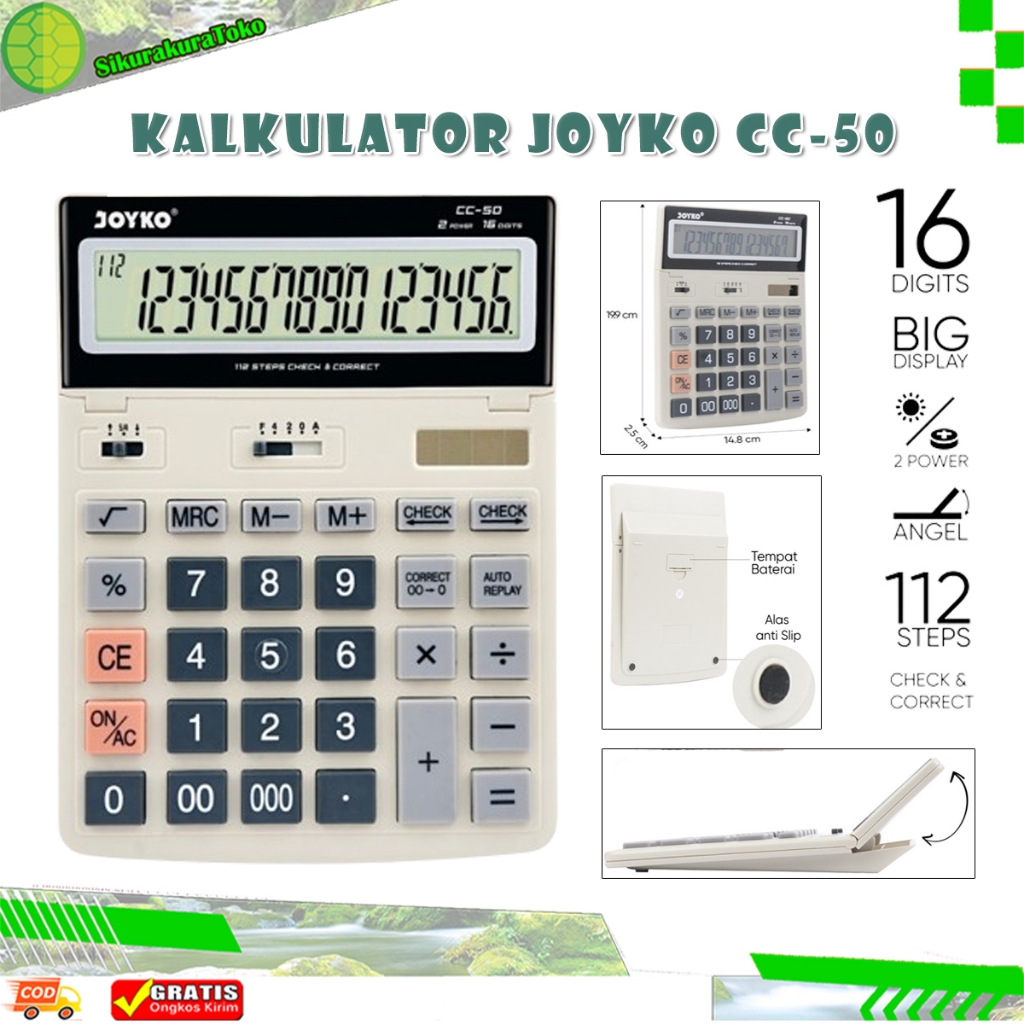 

(sda Kalkulator Joyko Calculator CC-50 16 Digits besar CC - 50