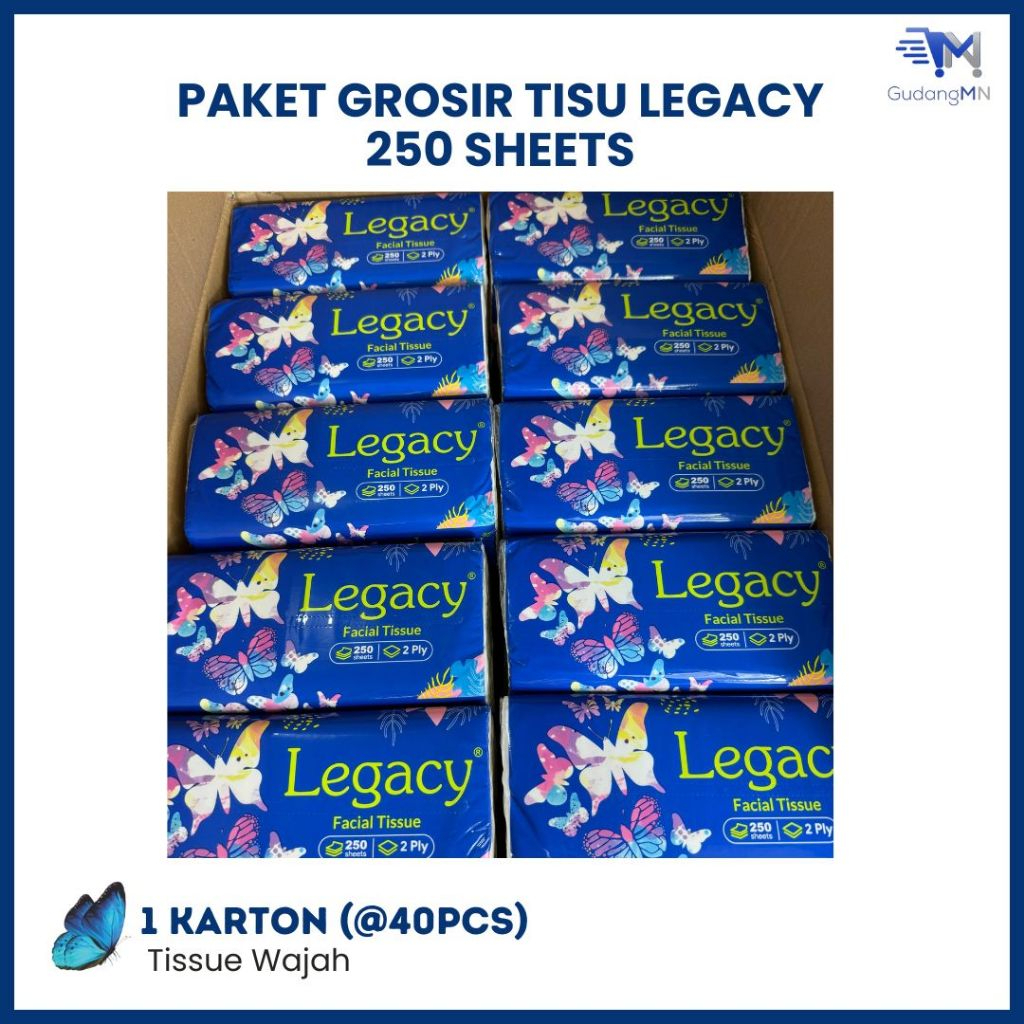 [Paket Grosir 1 Karton] Tisu Legacy 250s | Tisu Wajah