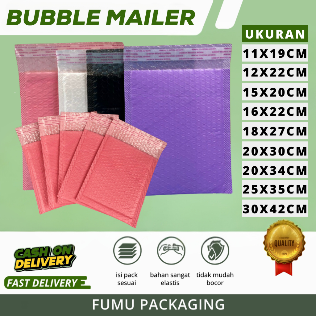 

Bubble Mailer / Amplop Bubble Packing / Kantong Bubble/30X42CM/Murah Harga Grosir
