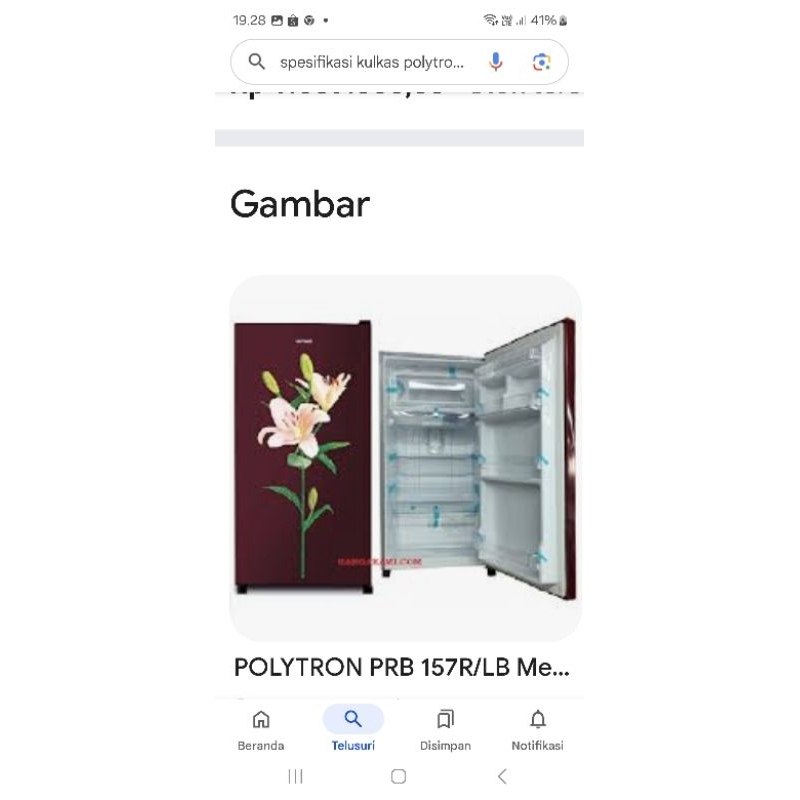 kulkas polytron 1pintu PRB157