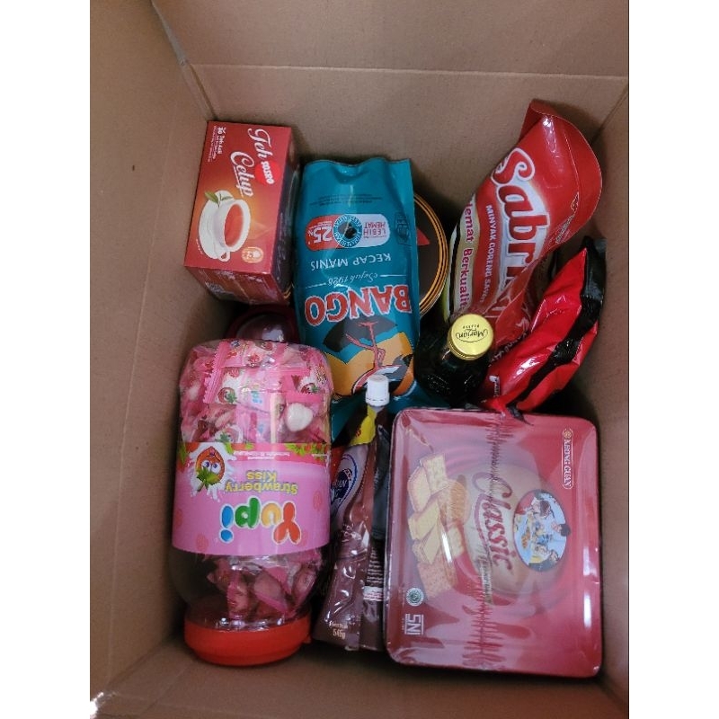 

parcel hari raya kardus bingkisan hampers tahlil lebaran sembako