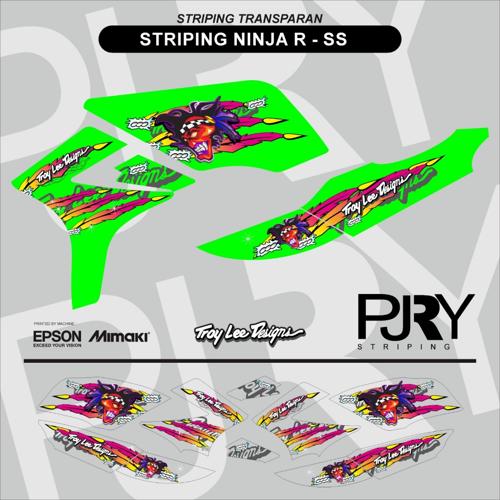 STRIPING TRANSPARAN NINJA R - SS RUSSEL ARAI VERSION