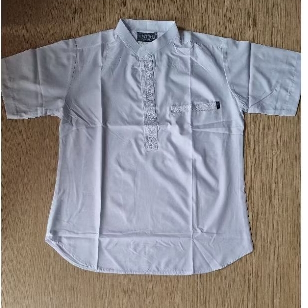 BAJU KOKO PUTIH IMTAQ PRIA EXCLUSIVE BORDIR ORIGINAL KOKO LENGAN PENDEK KOKO LEBARAN KOKO MURAH KOKO