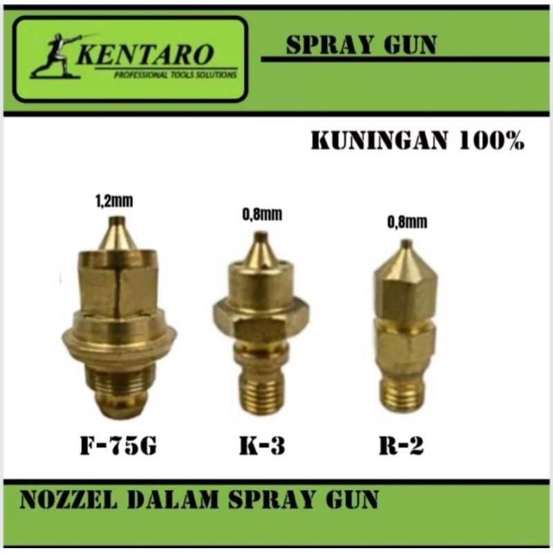 Nozle Dalam Spraygun F75 K3 R2 Nosel Nozel Nozzle Kuningan Kentaro Semprot Spray Gun - F75G
