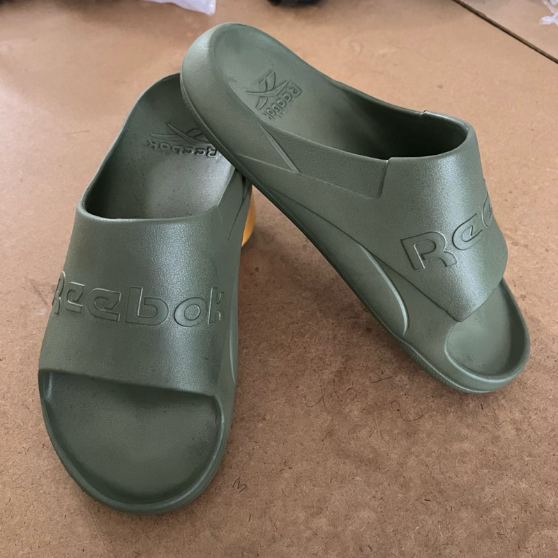 Sandal Slop Pria Sandal Slip On Karet Empuk Hijau Army Sendal REEK Hijau Army Premium Sandal Slide O