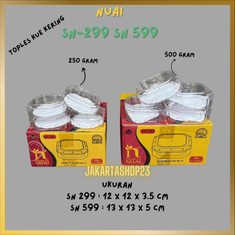 Toples Nuai SN 599 Segi Delapan 500 gr / Toples Nuai SN 299 Segi 8 250gr / Toples Kue Kering