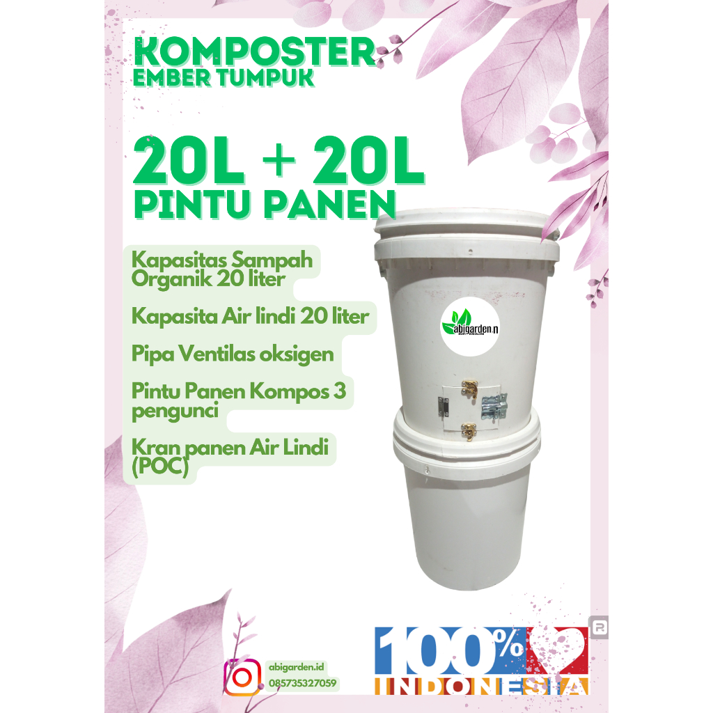 Paket Komposter Ember Tumpuk Pengolahan Sampah Organik Kompos Rumahan Siap Pakai