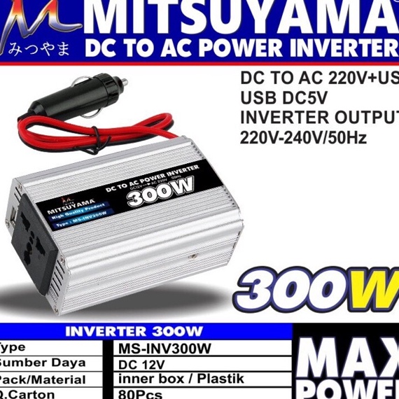 Gratis Power Inverter 3 Watt Mitsuyama DC to AC With USB 5 V  Inverter DC ke AC 3W Inverter Mitsuyam