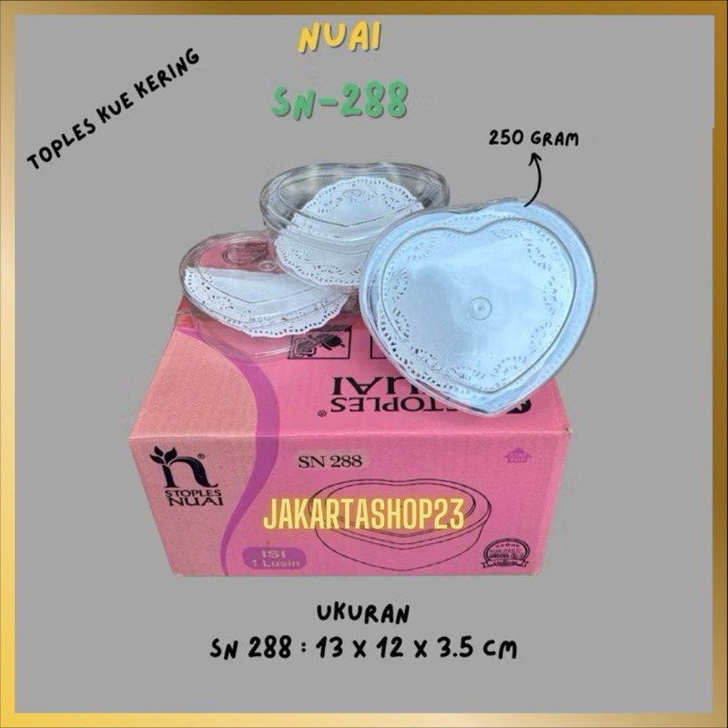 Toples LOVE Bening Nuai SN 288 1/4 KG / Toples Kue kering / Nastar / Kastengel / Toples Kue Kering 2