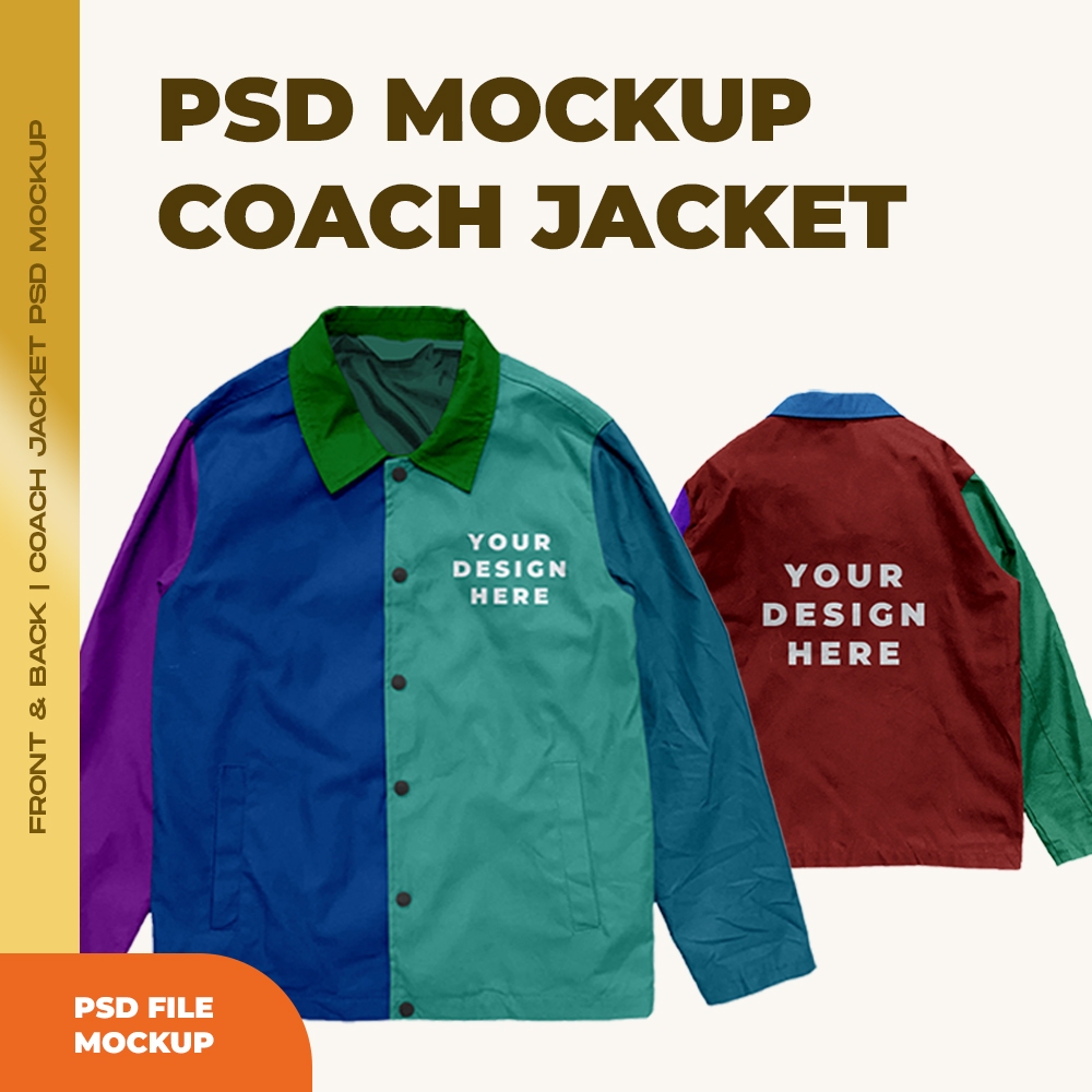 MOCKUP Coach Jaket Vol 1 Distro File PSD