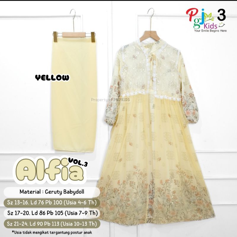 ALFIA gamis anak ceruti mix tille free hijab