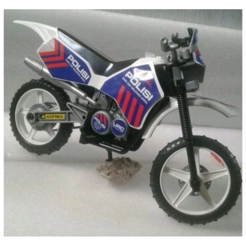 Mainan anak diecast sepeda motor trail polisi jumbo bongkar pasang motor cross polisi ukuran besar r