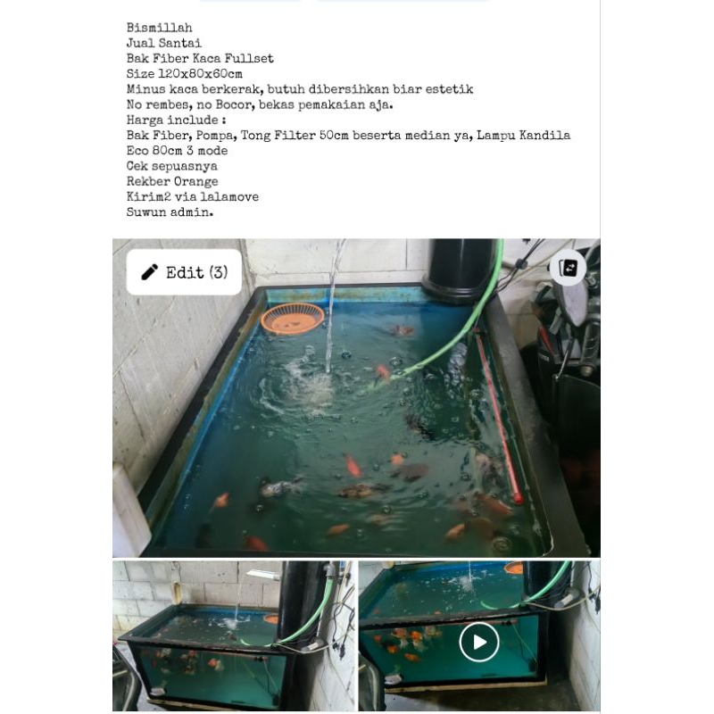 Bak Fiber Kaca Fullset