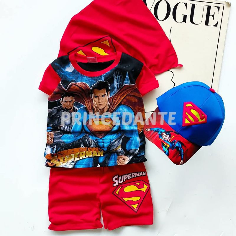 BAJU SUPERMAN SAYAP MERAH ANAK LAKI LAKI SETELAN SUPERHERO KEREN ANAK COWOK BAHAN BAGUS MURAH BISA P