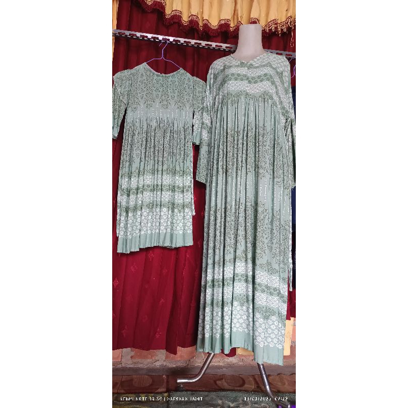 gamis couple ibu dan anak bahan rayon dan kringkel