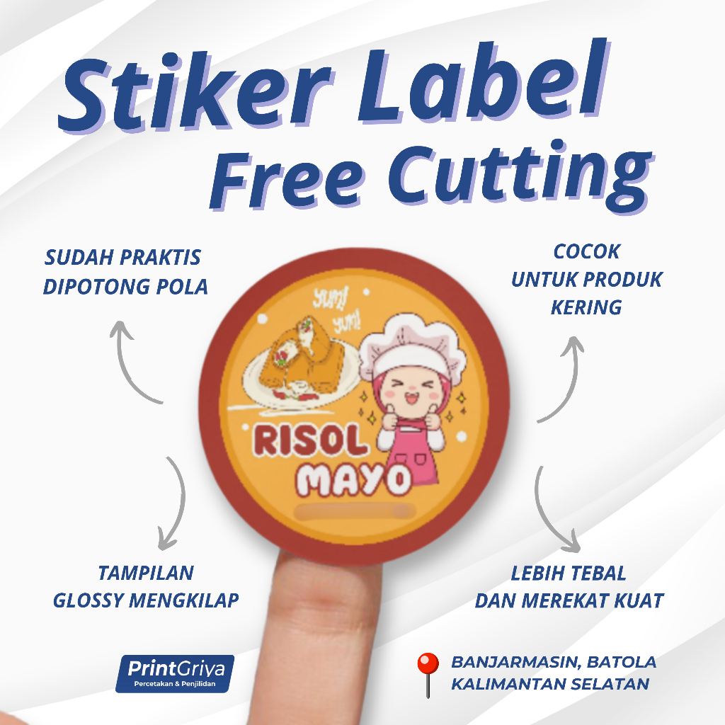 

[KALIMANTAN] CETAK STIKER CUTTING TOPLES KEMASAN BONTAX LABEL BULAT SIAP TEMPEL