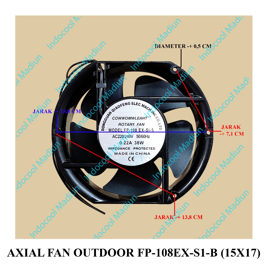 AFOFP COOLING FAN / AXIAL FAN OUTDOOR FP-108EX-S1-B (15X17)