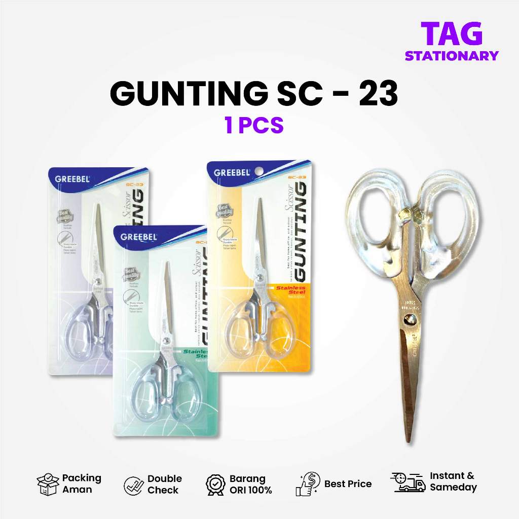 

GREEBEL Gunting SC-23 (PCS) / Gunting Kertas / Gunting Sekolah Timur Agung Grosir
