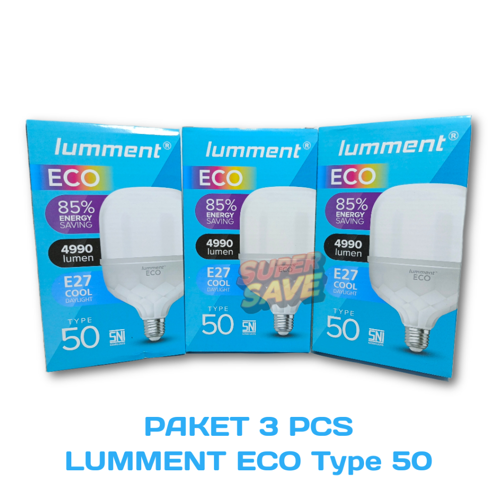 Paket Hemat 3 Pcs Lumment Eco / PION Lampu LED Kapsul Type 50 - Cahaya Putih