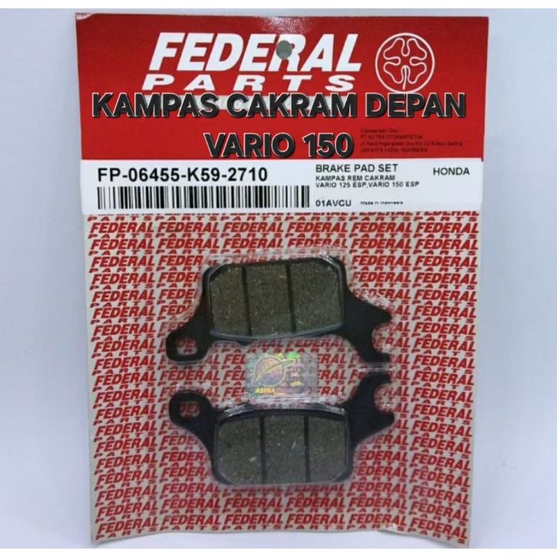 KAMPAS REM CAKRAM DEPAN VARIO 150 FEDERAL PARTS