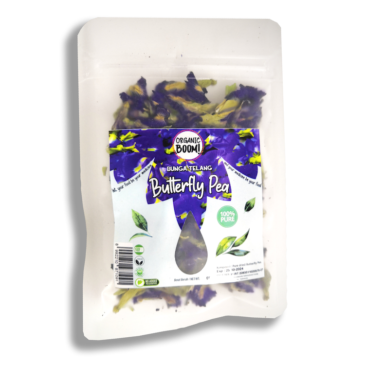 

Organic Boom! - Butterfly Pea Flower 25g Bunga Telang / Ternatea / Blue Pea Kering