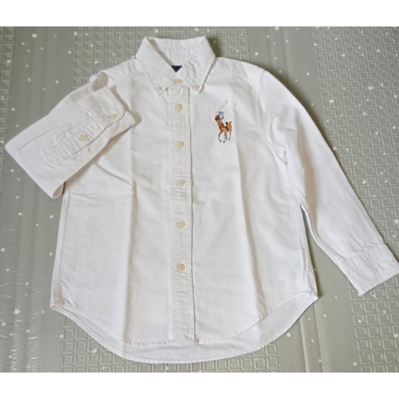 kemeja anak size 4thun ralph lauren, putih bw