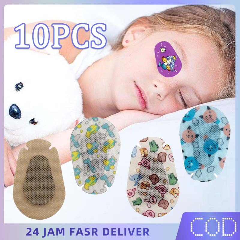 10pcs Penutup Mata Malas Terapi Ortopad Terapi Mata Anak Amblyopia Plester Penutup Mata Anak