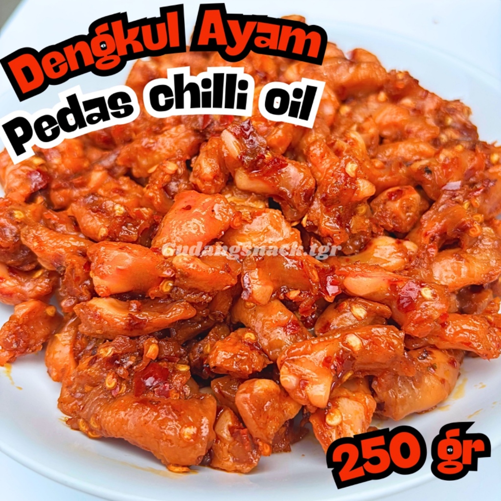 

DENGKUL AYAM PEDAS CHILLI OIL 250GR SAMBAL PEDAS NAMPOL SIAP MAKAN
