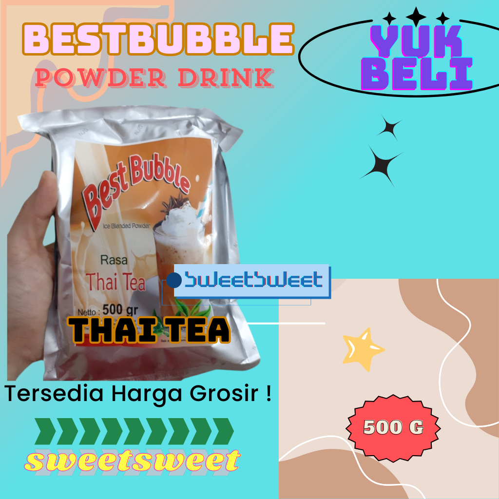 

Sweetsweet Bestbubble Thai Tea Powder Drink 500 Gram | Bubuk Minuman Rasa Kekinian