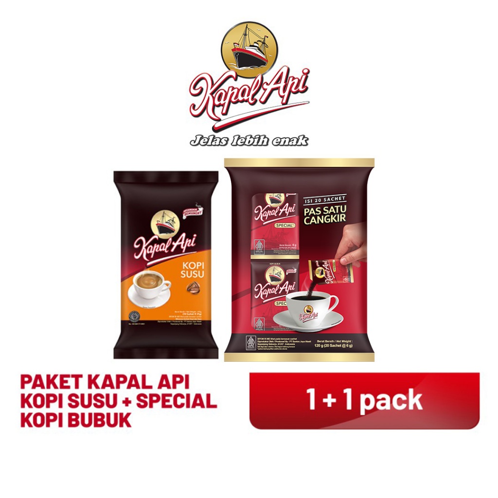 

KAPAL API Kopi Susu 1 Pack + KAPAL API Special 1 Bag 6 gr